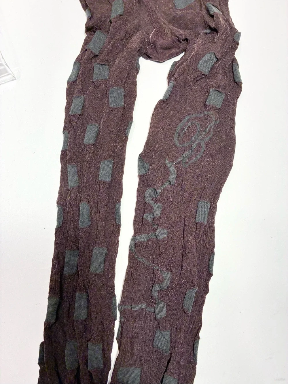 Berthe France Polka Dot Sheer Tights Charcoal Gray Size 3/4 (M/L)